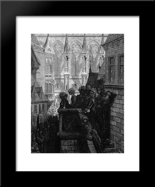 Prayers For The Dead 20x24 Black Modern Wood Framed Art Print Poster by Dore, Gustave