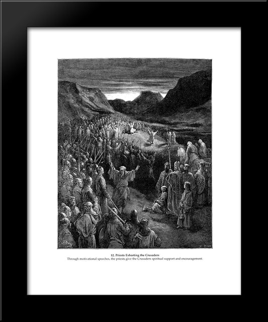 Priests Exhorting The Crusaders 20x24 Black Modern Wood Framed Art Print Poster by Dore, Gustave