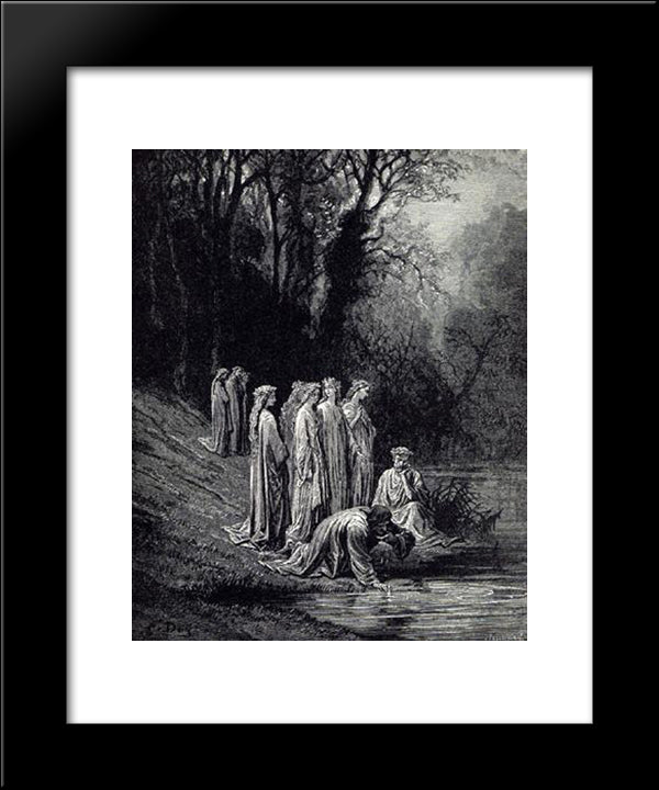 Purgatorio Canto 33 20x24 Black Modern Wood Framed Art Print Poster by Dore, Gustave