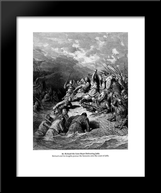 Richard I The Lionheart Delivering Jaffa 20x24 Black Modern Wood Framed Art Print Poster by Dore, Gustave