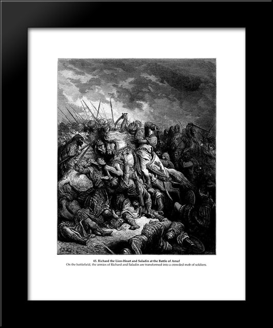 Richard I The Lionheart In Battle At Arsuf In 1191 20x24 Black Modern Wood Framed Art Print Poster by Dore, Gustave
