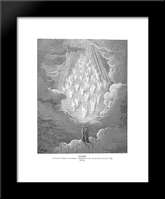 Saturn 20x24 Black Modern Wood Framed Art Print Poster by Dore, Gustave