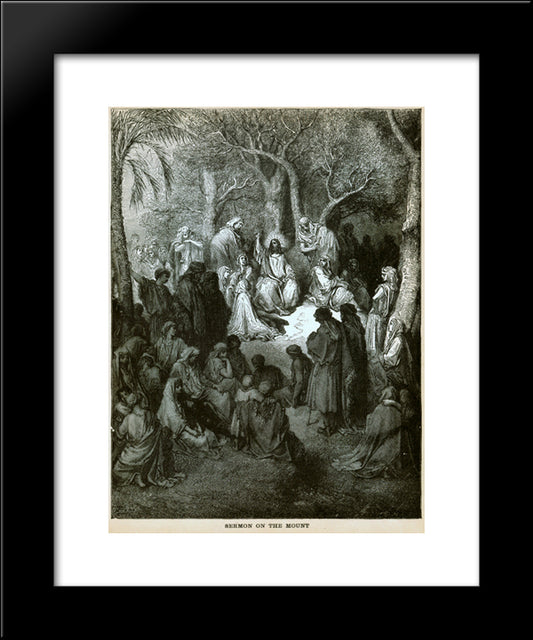 Sermon On The Mount 20x24 Black Modern Wood Framed Art Print Poster by Dore, Gustave
