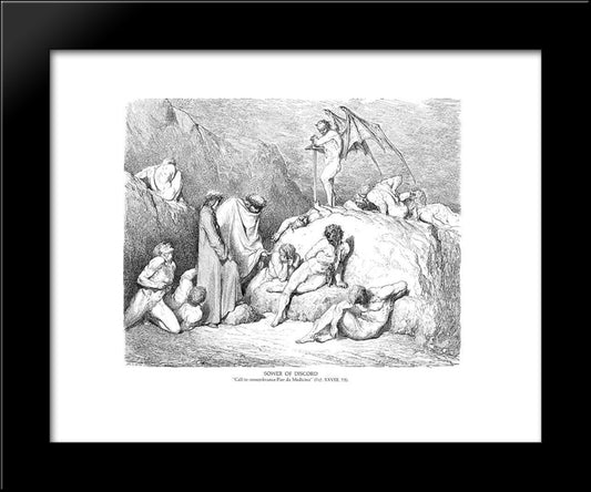 Sower Of Discord 20x24 Black Modern Wood Framed Art Print Poster by Dore, Gustave