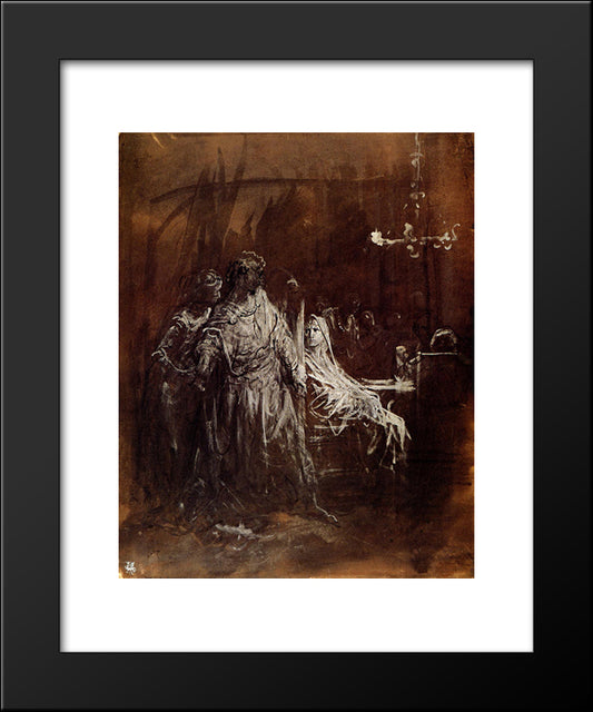 Spectrum Appearance Of Banquo 20x24 Black Modern Wood Framed Art Print Poster by Dore, Gustave