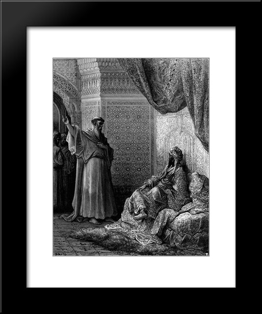 St. Francis Of Assisi 20x24 Black Modern Wood Framed Art Print Poster by Dore, Gustave
