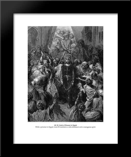 St. Louis A Prisoner In Egypt 20x24 Black Modern Wood Framed Art Print Poster by Dore, Gustave