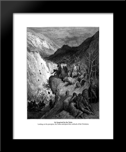 Surprised By The Turks 20x24 Black Modern Wood Framed Art Print Poster by Dore, Gustave