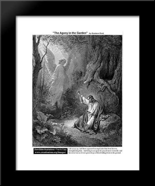The Agony In The Garden 20x24 Black Modern Wood Framed Art Print Poster by Dore, Gustave
