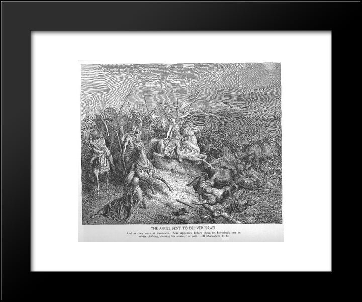 The Angel Is Sent To Deliver Israel 20x24 Black Modern Wood Framed Art Print Poster by Dore, Gustave