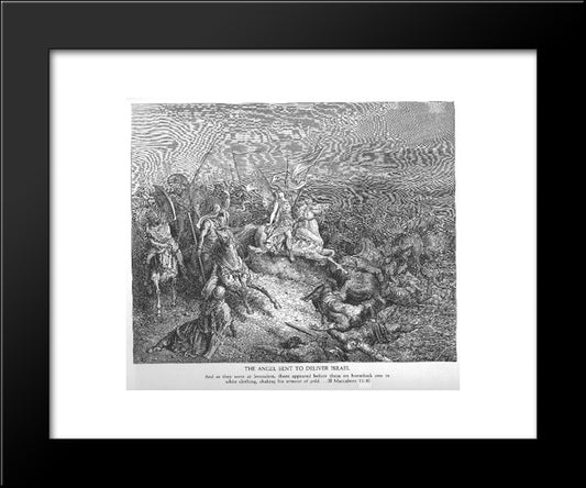 The Angel Is Sent To Deliver Israel 20x24 Black Modern Wood Framed Art Print Poster by Dore, Gustave