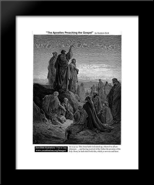 The Apostles Preaching The Gospel 20x24 Black Modern Wood Framed Art Print Poster by Dore, Gustave
