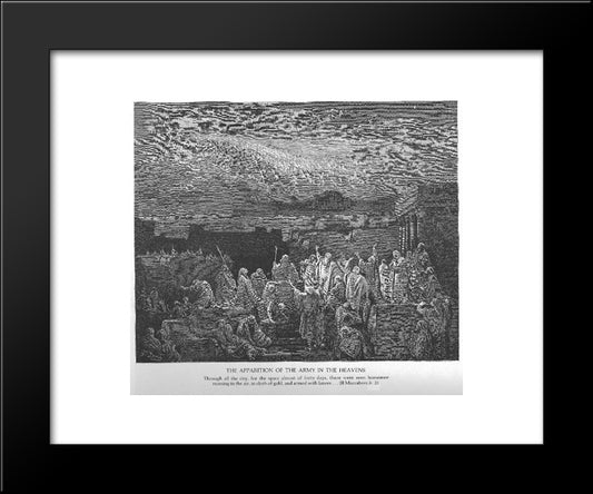 The Army Appears In The Heavens 20x24 Black Modern Wood Framed Art Print Poster by Dore, Gustave