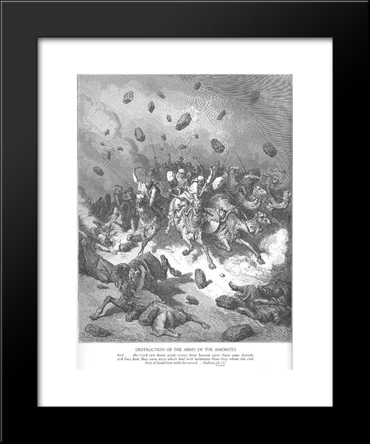 The Army Of The Amorites Is Destroyed 20x24 Black Modern Wood Framed Art Print Poster by Dore, Gustave