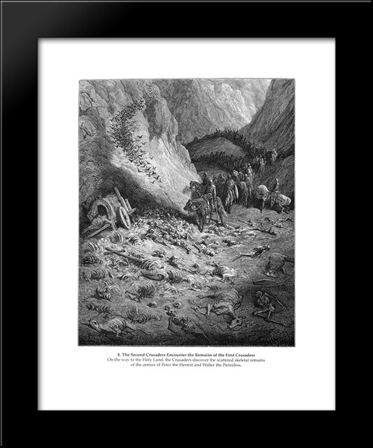 The Army Of The Second Crusade Find The Remains Of The Soldiers Of The First Crusade 20x24 Black Modern Wood Framed Art Print Poster by Dore, Gustave