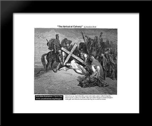 The Arrival At Calvary 20x24 Black Modern Wood Framed Art Print Poster by Dore, Gustave