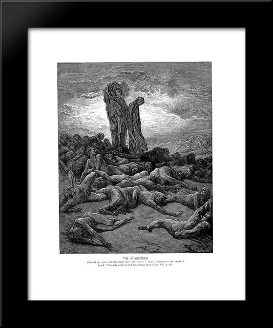 The Avaricious 20x24 Black Modern Wood Framed Art Print Poster by Dore, Gustave