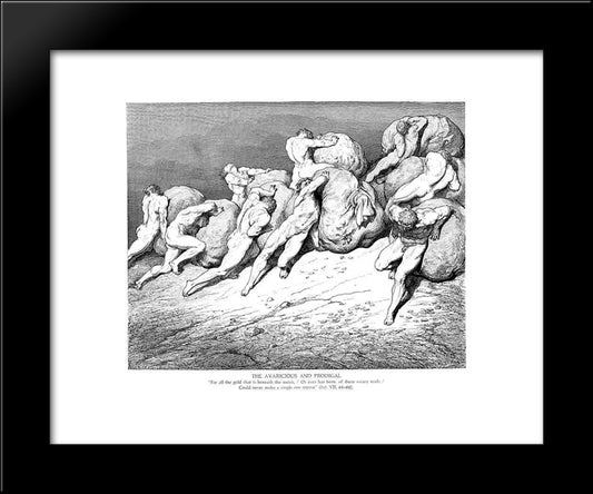 The Avariscious And Prodigal 20x24 Black Modern Wood Framed Art Print Poster by Dore, Gustave