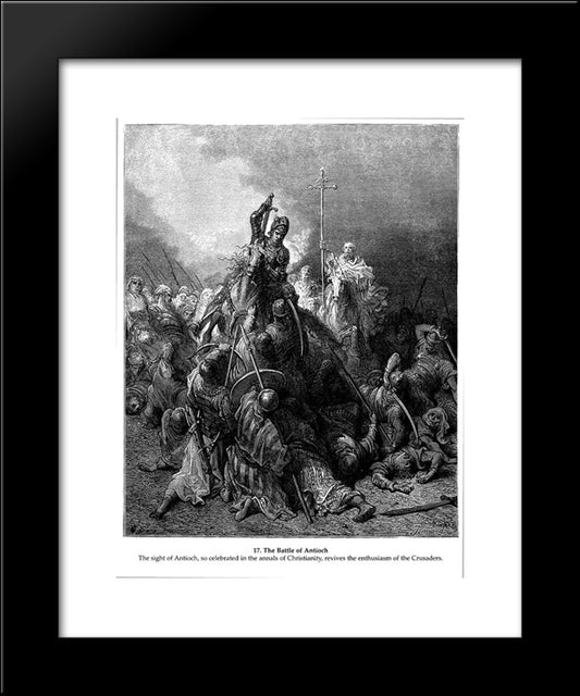 The Battle Of Antioch 20x24 Black Modern Wood Framed Art Print Poster by Dore, Gustave