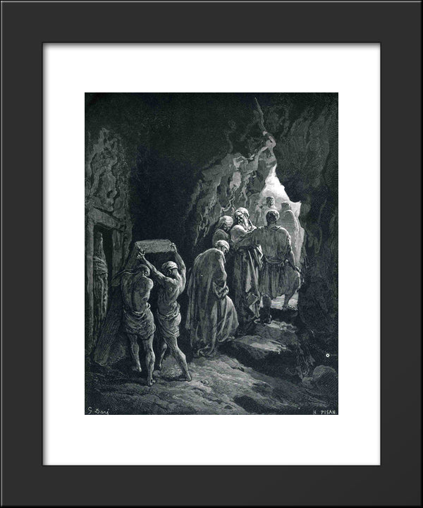 The Burial Of Sarah 20x24 Black Modern Wood Framed Art Print Poster by Dore, Gustave