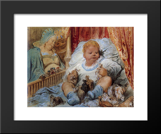The Childhood Of Pantagruel 20x24 Black Modern Wood Framed Art Print Poster by Dore, Gustave