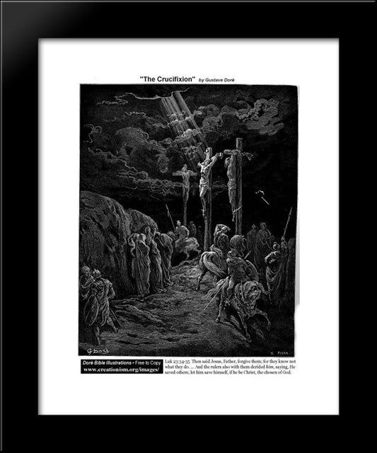 The Crucifixion 20x24 Black Modern Wood Framed Art Print Poster by Dore, Gustave