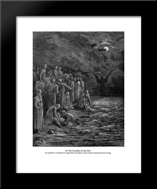 The Crusaders On The Nile 20x24 Black Modern Wood Framed Art Print Poster by Dore, Gustave