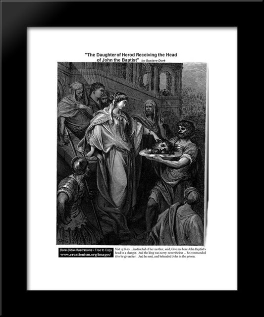 The Daughter Of Herod Head Of John The Baptist 20x24 Black Modern Wood Framed Art Print Poster by Dore, Gustave