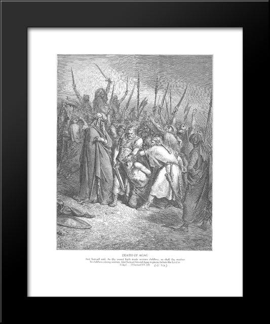 The Death Of Agag 20x24 Black Modern Wood Framed Art Print Poster by Dore, Gustave