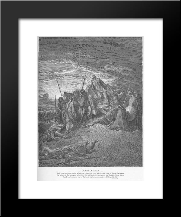 The Death Of Ahab 20x24 Black Modern Wood Framed Art Print Poster by Dore, Gustave