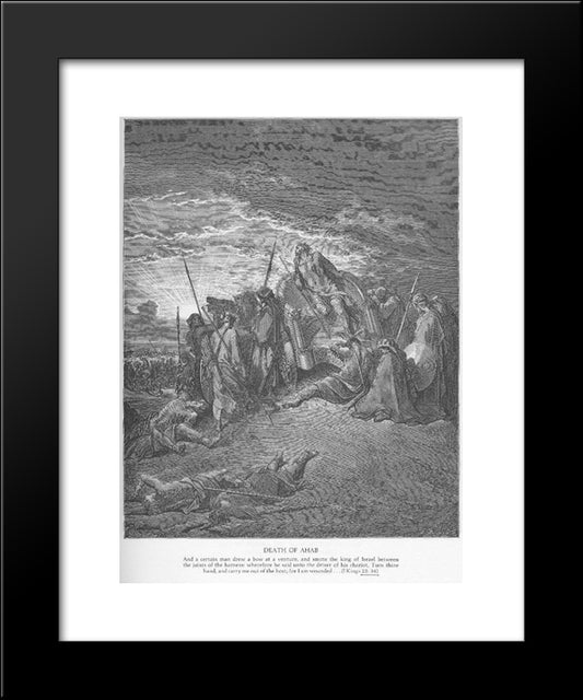 The Death Of Ahab 20x24 Black Modern Wood Framed Art Print Poster by Dore, Gustave