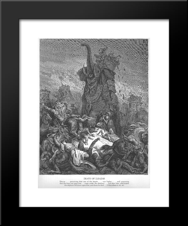 The Death Of Eleazar 20x24 Black Modern Wood Framed Art Print Poster by Dore, Gustave