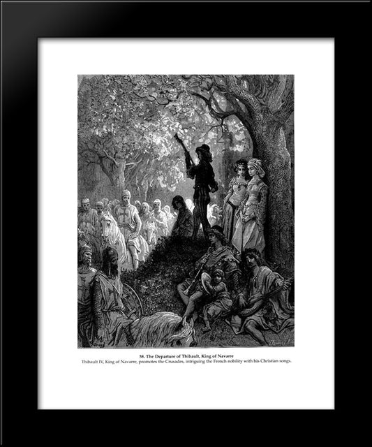 The Departure Of Thibault, King Of Navarre 20x24 Black Modern Wood Framed Art Print Poster by Dore, Gustave
