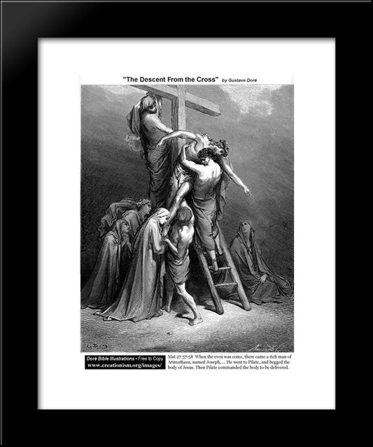 The Descent From Thecross 20x24 Black Modern Wood Framed Art Print Poster by Dore, Gustave