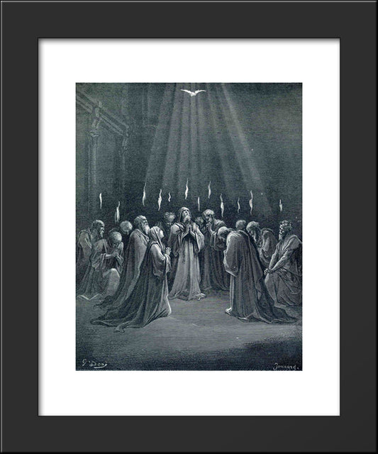 The Descent Of The Spirit 20x24 Black Modern Wood Framed Art Print Poster by Dore, Gustave