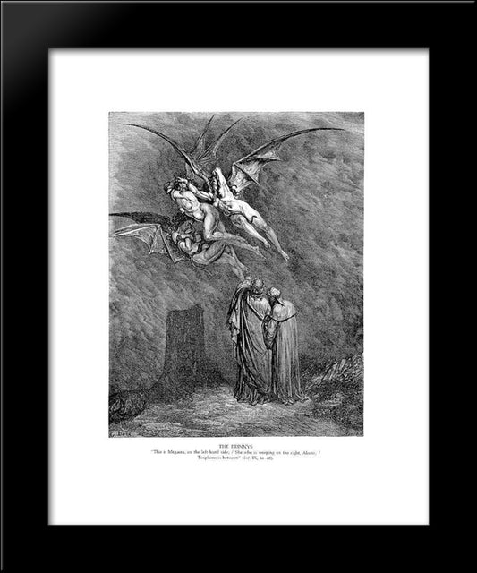 The Erinnys 20x24 Black Modern Wood Framed Art Print Poster by Dore, Gustave