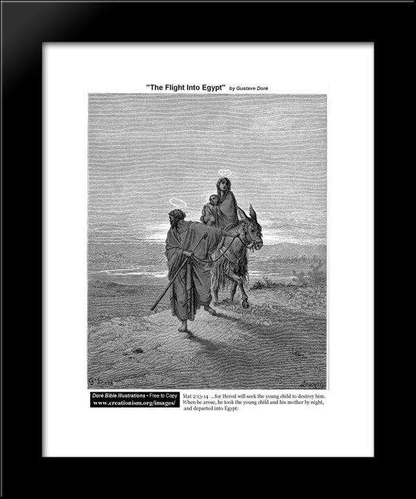 The Flight Into Egypt 20x24 Black Modern Wood Framed Art Print Poster by Dore, Gustave