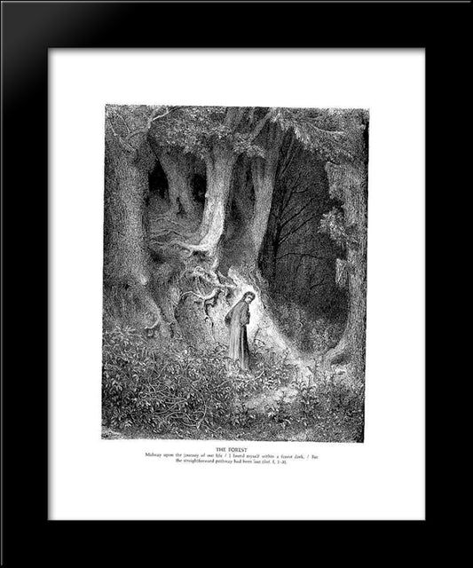 The Forest 20x24 Black Modern Wood Framed Art Print Poster by Dore, Gustave