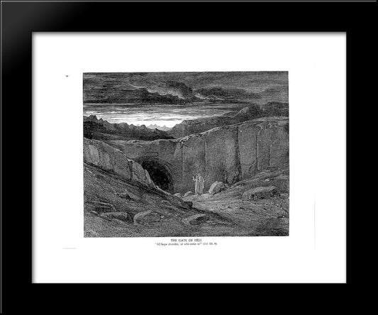 The Gate Of Hell 20x24 Black Modern Wood Framed Art Print Poster by Dore, Gustave