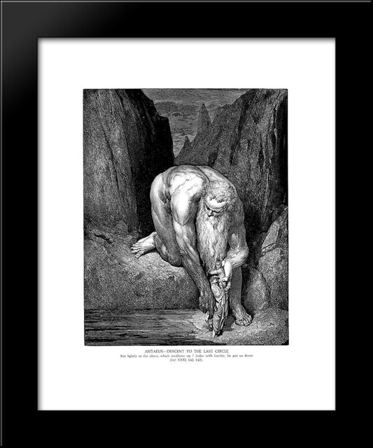 The Giant Antaeus 20x24 Black Modern Wood Framed Art Print Poster by Dore, Gustave