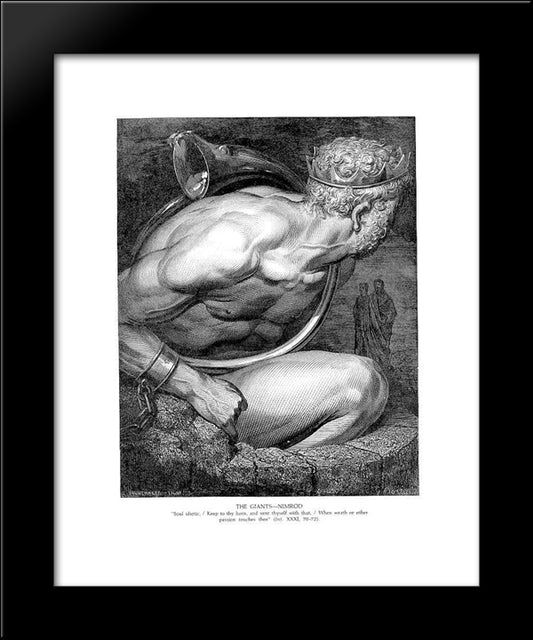 The Giants--Nimrod 20x24 Black Modern Wood Framed Art Print Poster by Dore, Gustave