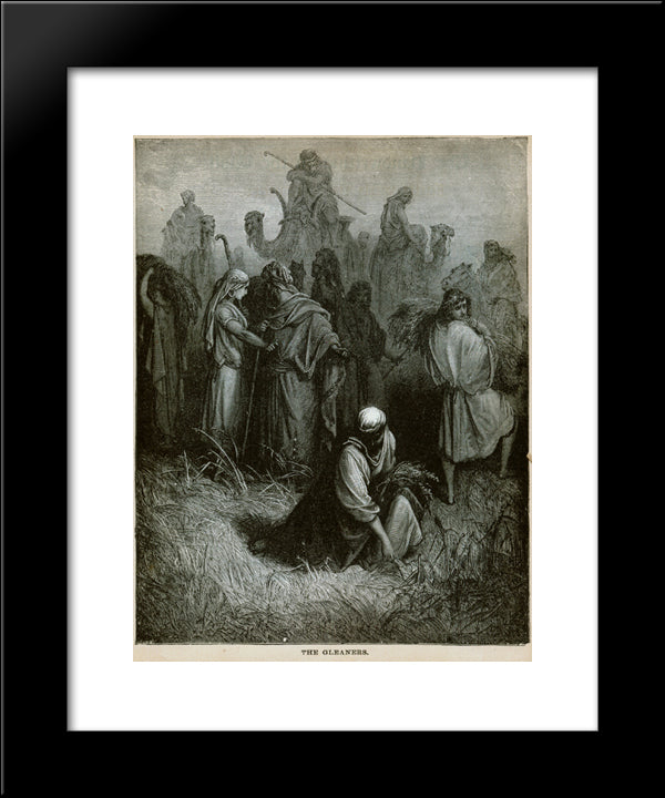 The Gleaners 20x24 Black Modern Wood Framed Art Print Poster by Dore, Gustave
