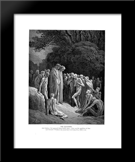 The Gluttons 20x24 Black Modern Wood Framed Art Print Poster by Dore, Gustave