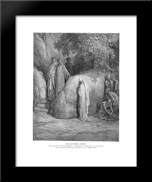 The Gluttons--Forese 20x24 Black Modern Wood Framed Art Print Poster by Dore, Gustave