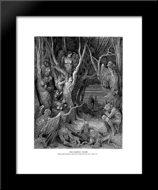 The Hapies' Wood 20x24 Black Modern Wood Framed Art Print Poster by Dore, Gustave