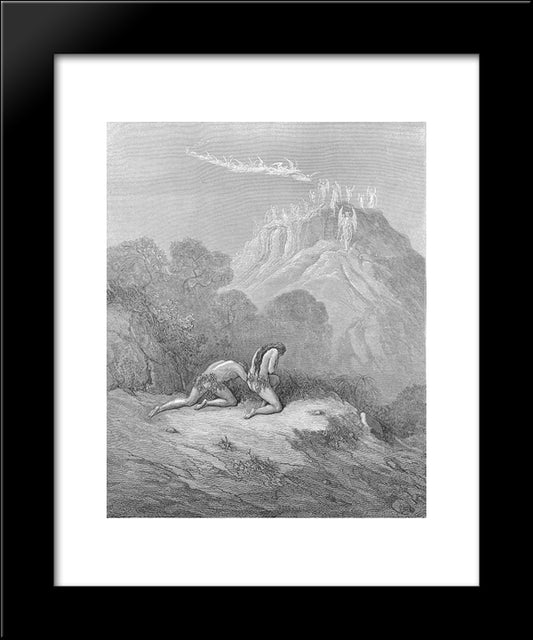The Heavenly Bands Down From A Sky Of Jasper Lighted Now In Paradise 20x24 Black Modern Wood Framed Art Print Poster by Dore, Gustave