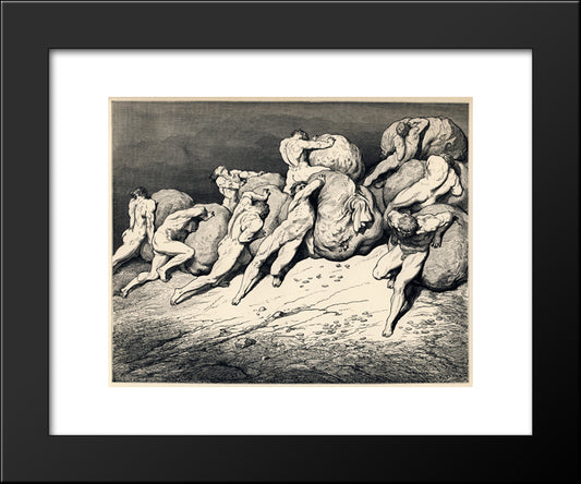 The Hoarders And Wasters 20x24 Black Modern Wood Framed Art Print Poster by Dore, Gustave