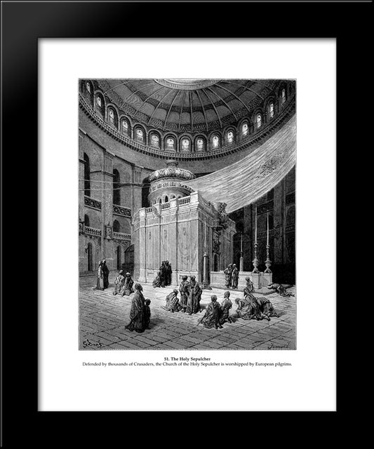 The Holy Sepulcher 20x24 Black Modern Wood Framed Art Print Poster by Dore, Gustave