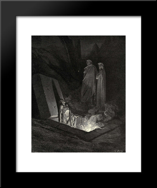 The Inferno, Canto 10 20x24 Black Modern Wood Framed Art Print Poster by Dore, Gustave
