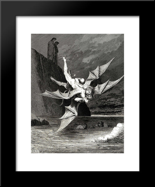 The Inferno, Canto 22 20x24 Black Modern Wood Framed Art Print Poster by Dore, Gustave